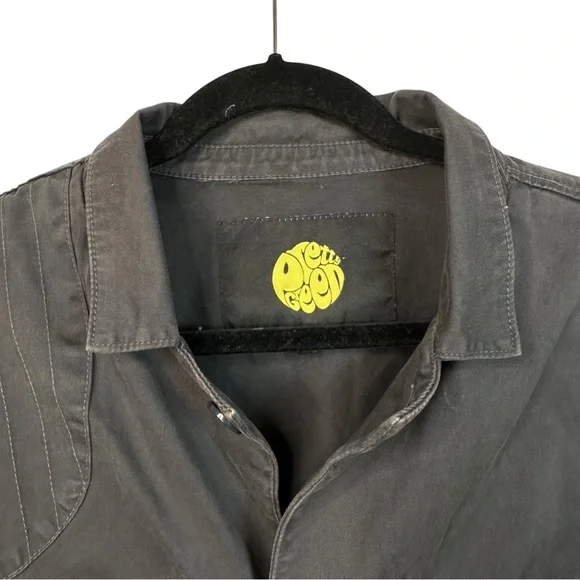 Pretty Green Utility Jacket Black Dark Grey Size L Casual Workwear - Picture 6 of 14